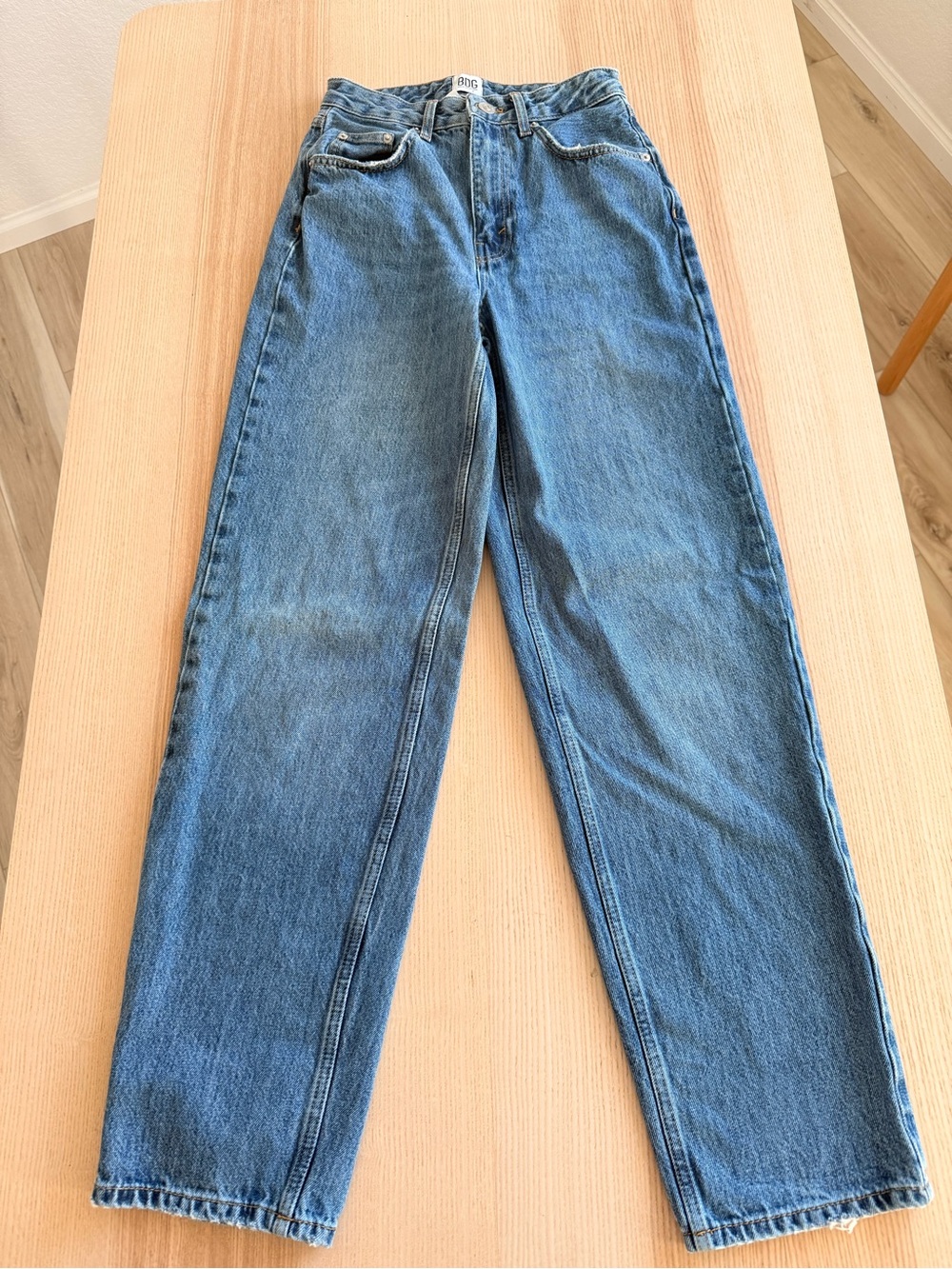BDG Urban Outfitters High Rise Baggy Jeans 26 Vintage Wash Wide Leg 90s Denim
